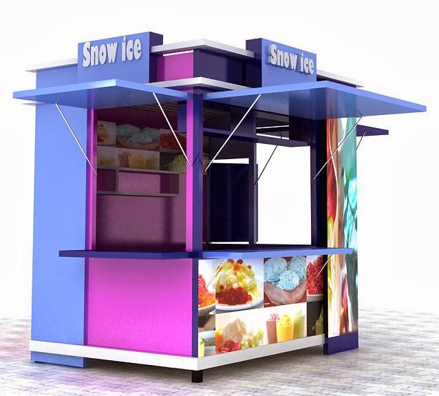 Booth minuman atau counter minuman bubble ice dan pop ice (Outdoor