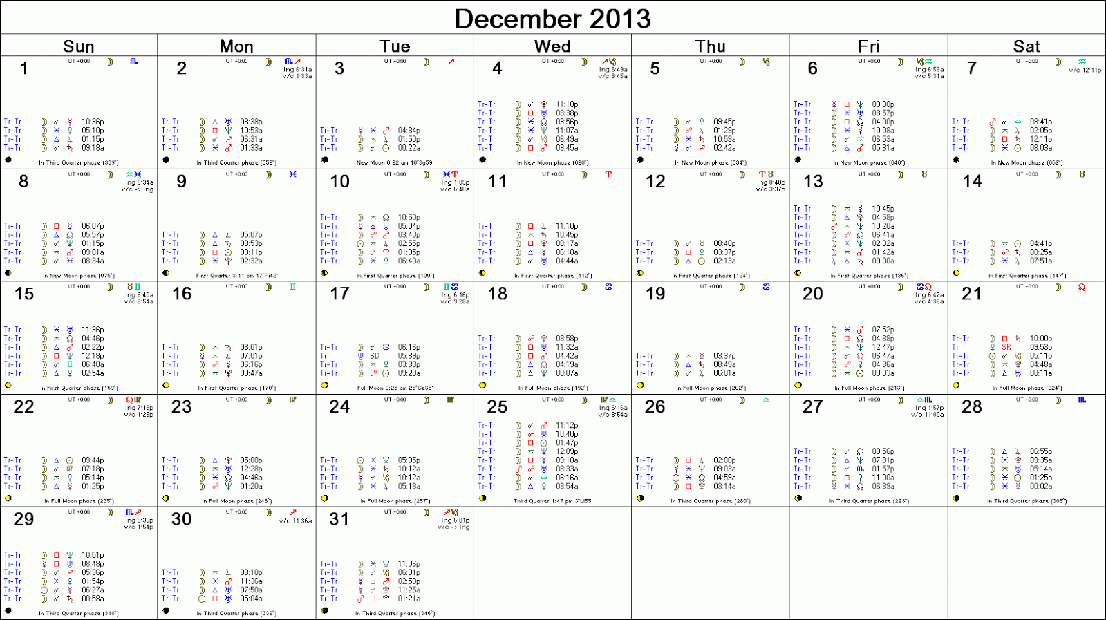 december calendar 2013