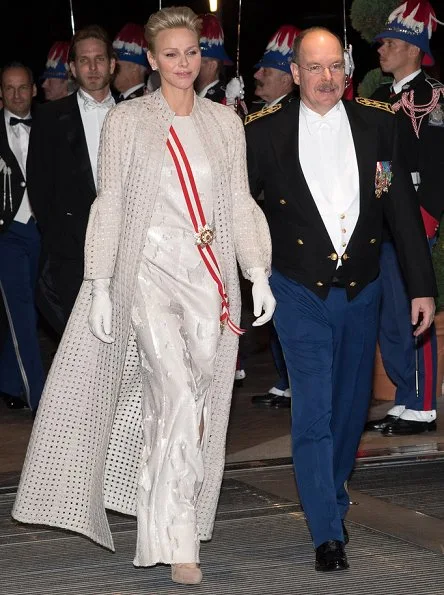 Princess Charlene, Prince Albert II, Princess Caroline of Hanover and Andrea Casiraghi attend National day gala