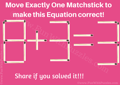 It is Matchstick Maths Problem in which you have to move just one matchstick to make this equation correct