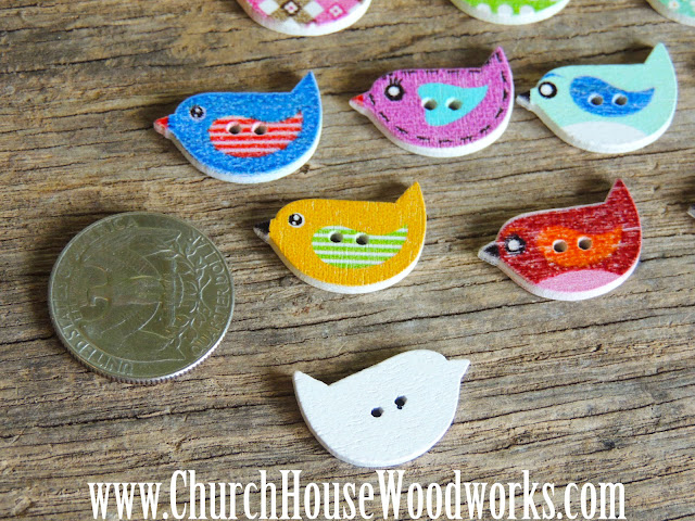 DIY Sewing Little Birdy Bird Buttons by Church House Woodworks