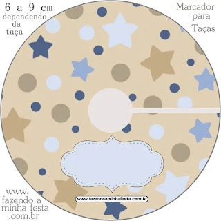 Estrellas Beige y Azul: Imprimibles Gratis para Fiestas. Estrellas Beige y Azul: Imprimibles Gratis para Fiestas.