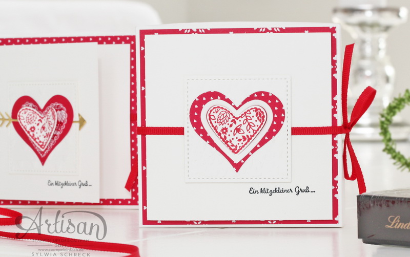 Kleine Valentinstags-Geschenke, Schokoladen Verpackung mit Karte