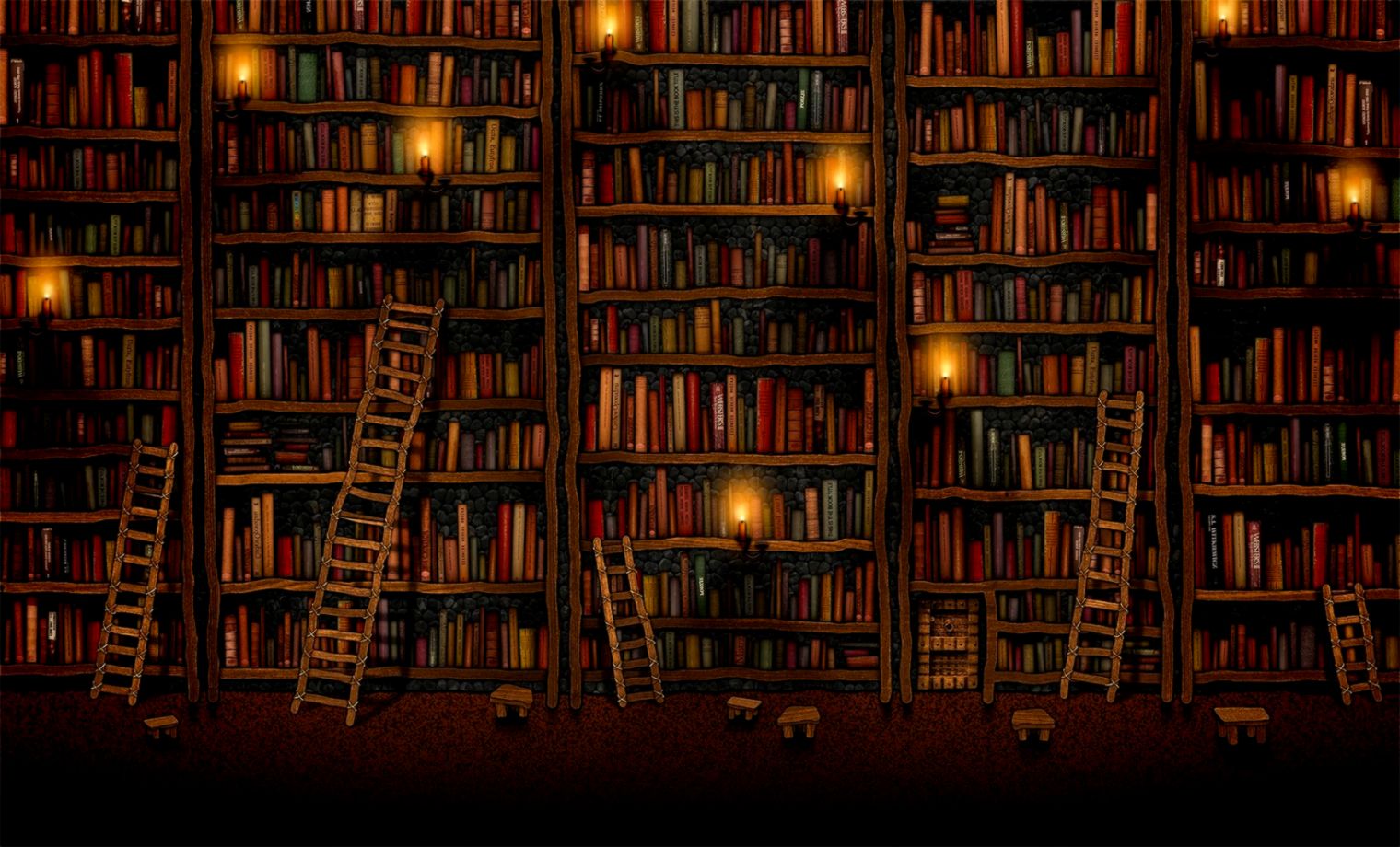 Wallpaper Bookshelf Full HD Wallpapers
