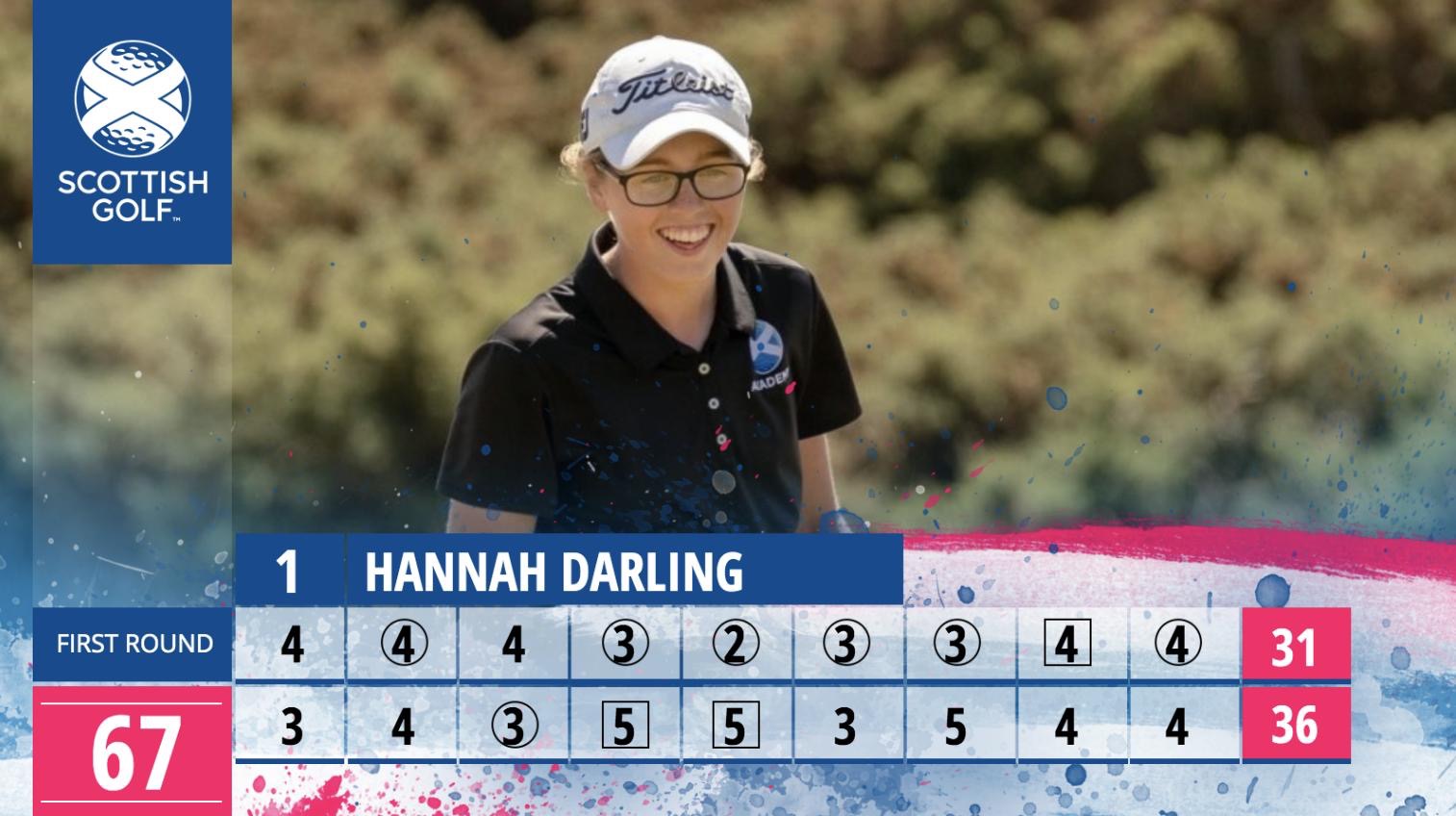 Carol Fell Golf HANNAH DARLING LEADS AFTER ROUND 1 OF THE SCOTTISH GIRLS
