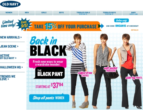Old Navy Canada: 15% Off Coupon Code Online (Ends Sept 5)
