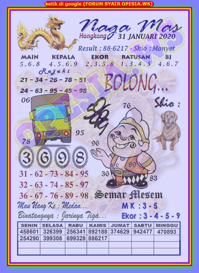 1 New Message Kode Syair Hongkong 31 Januari 2020 Forum Syair Togel Hongkong Singapura Sydney