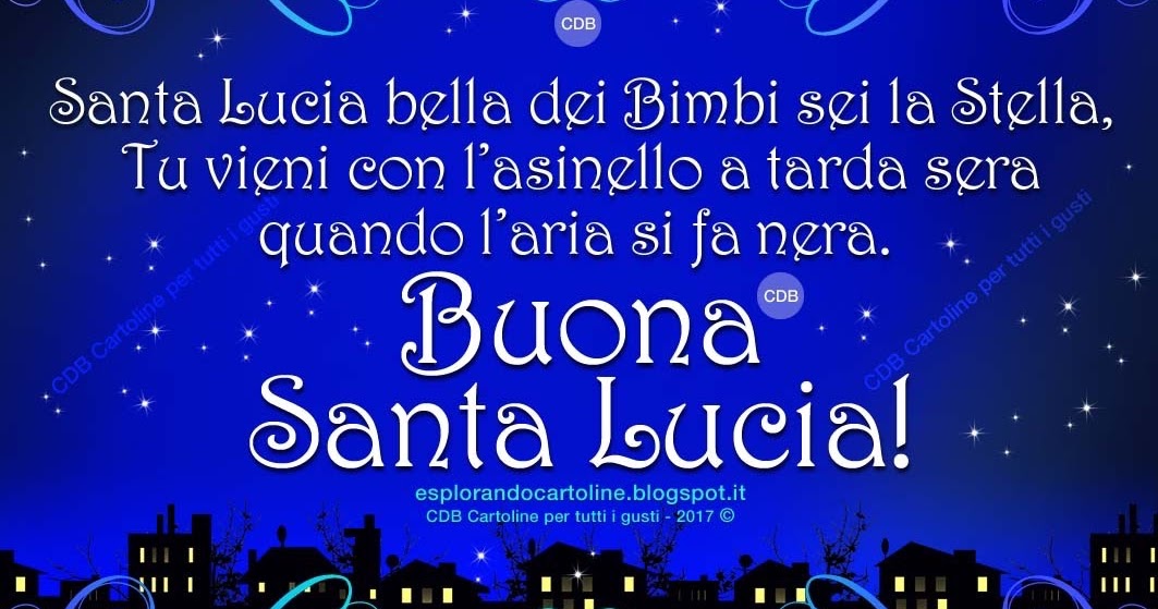 Buona Festa Di S Lucia CDB Cartoline per tutti i gusti: Cartolina Auguri BUONA SANTA LUCIA