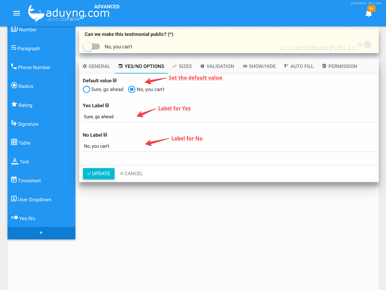 Rethink Workflow Support: Yes/No Control