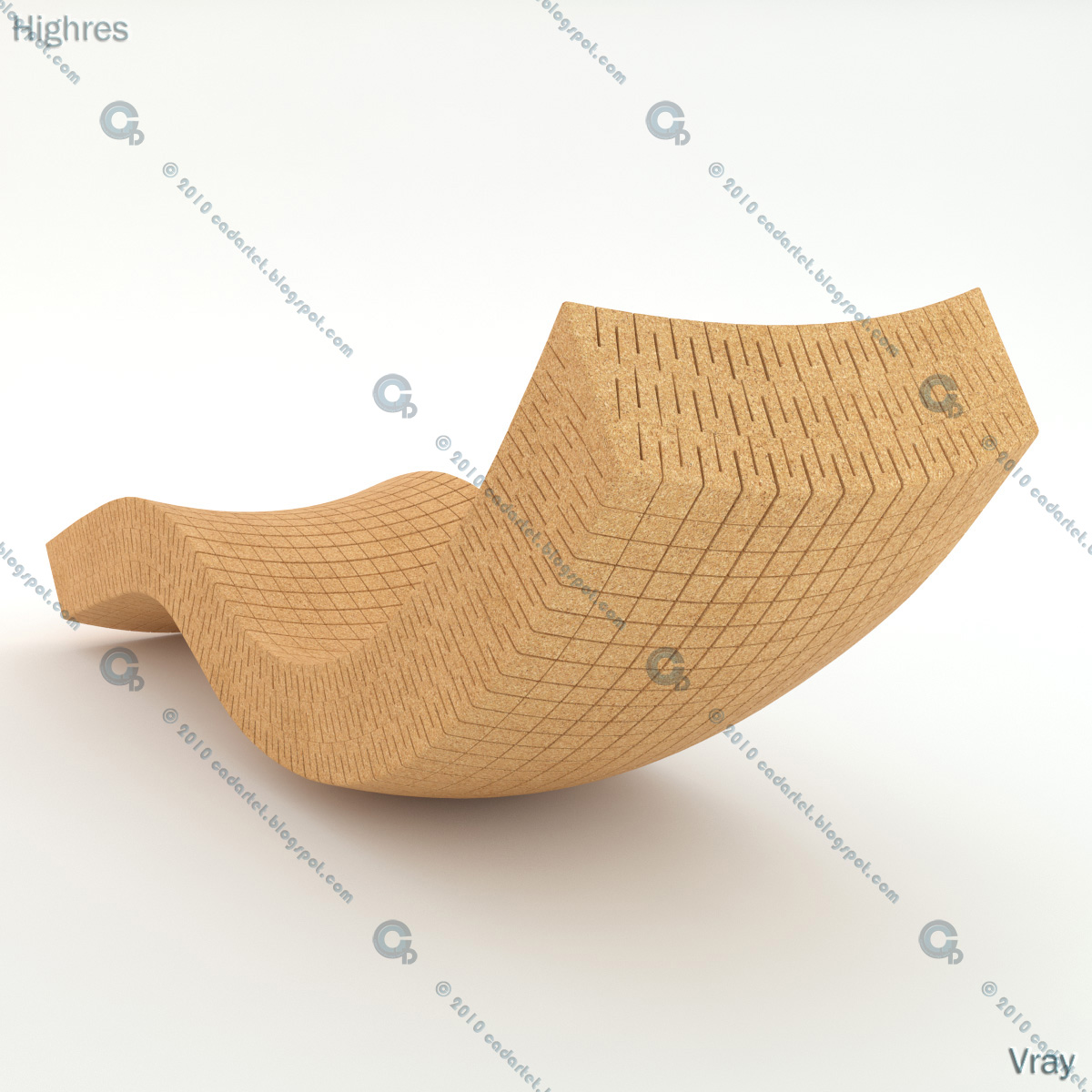 CADartet Cork Chaise Longue 3D model