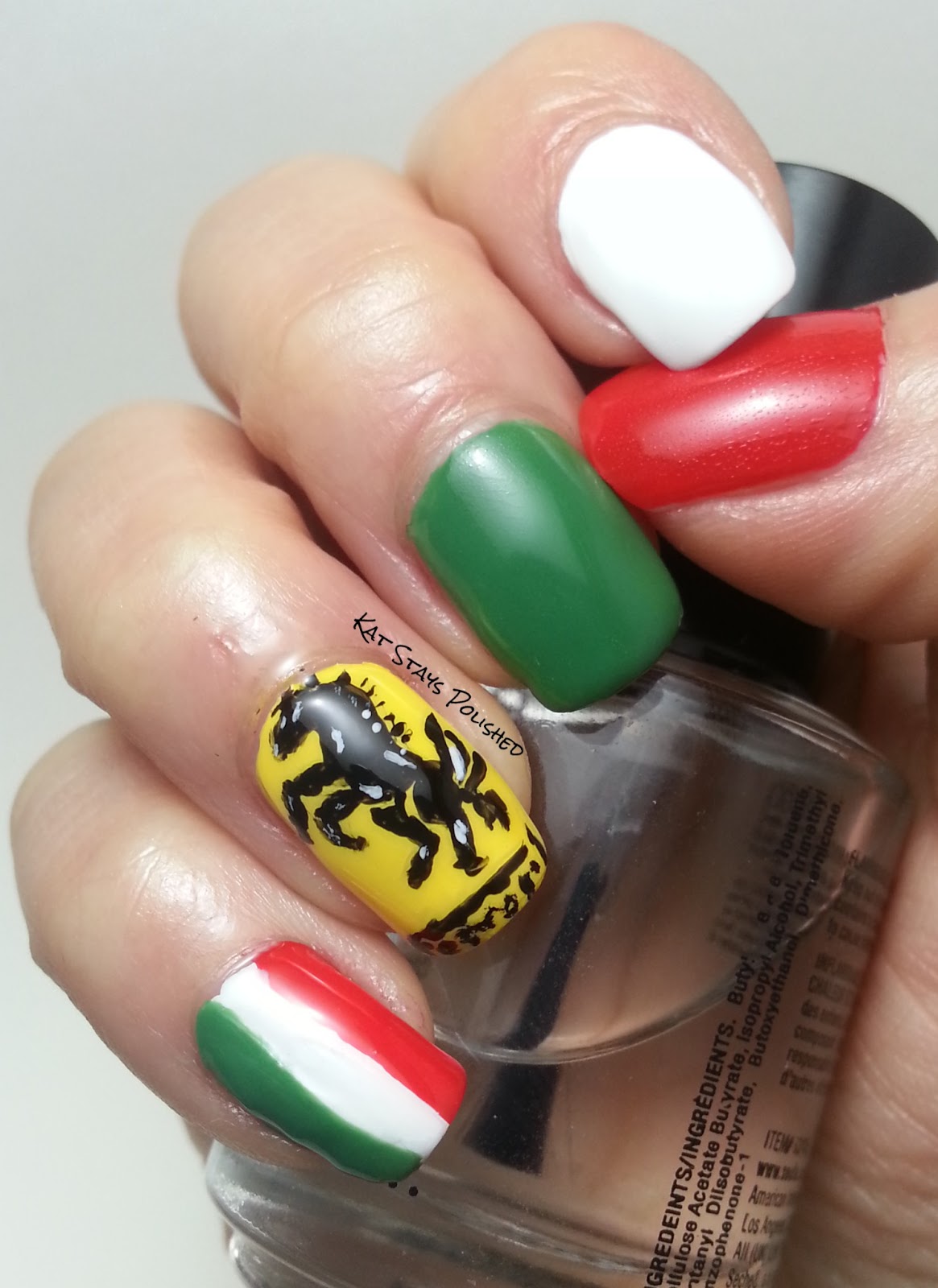 Kat Stays Polished | Beauty Blog with a Dash of Life: Ferrari Nail Art ...