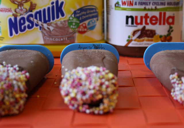 A trio of Nesquick and Nutella Popsicles from www.anyonita-nibbles.com