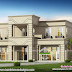 Flat roof Colonial house plan with 5 bedroom