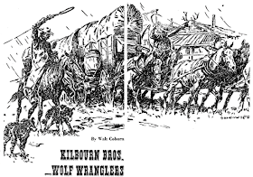 Illustration for Kilbourn Bros. - Wolf Wranglers by Walt Coburn in Western Story Annual, 1948
