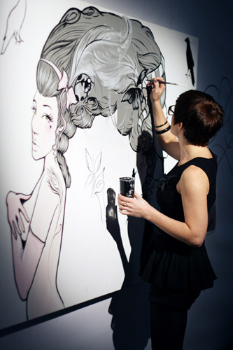 London based, award winning illustrator, painter, muralist and performer with distinctive and diverse styles, Miss Led work ranges from canvas to cars.