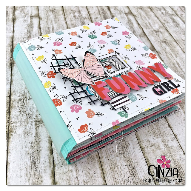 scrapbooking minialbum, funny girl, Silhouette Cameo,