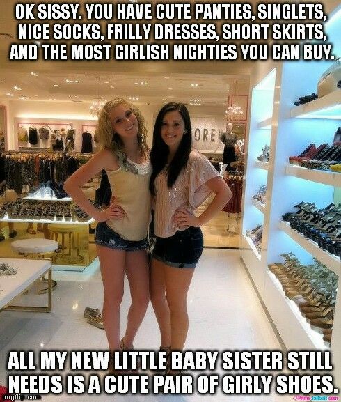 The Caption Site Sissy Shopping