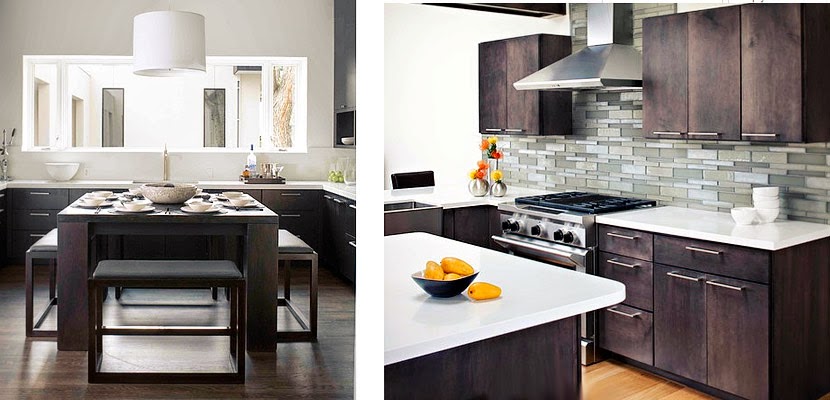 Marzua: Muebles de cocina en maderas oscuras