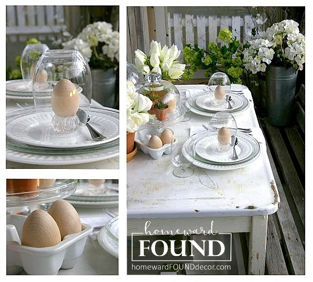 create a simple white tablescape for spring using what you have on hand with ideas from homewardFOUND decor
