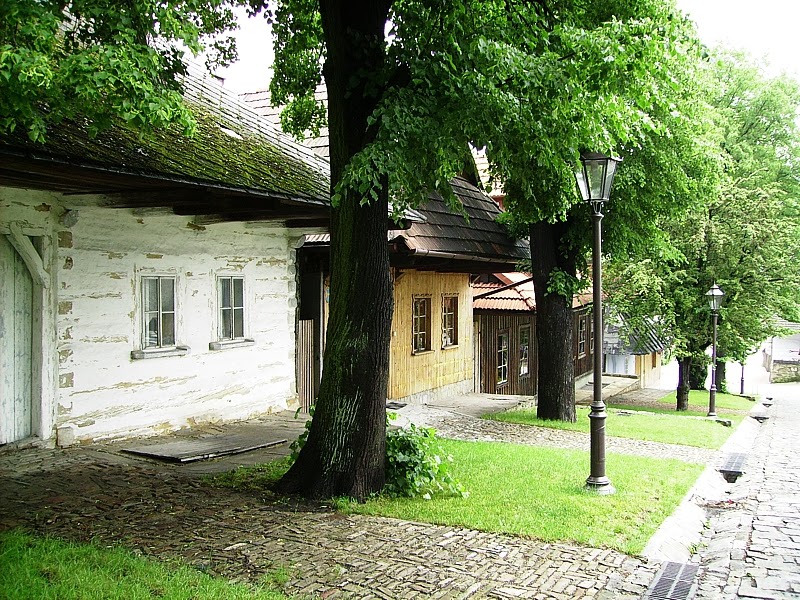Lanckorona - zabudowa drewniana, wooden urban layout and buildings