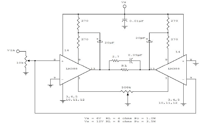 LoadedCircuit.Com: BRIDGE AMPLIFIER