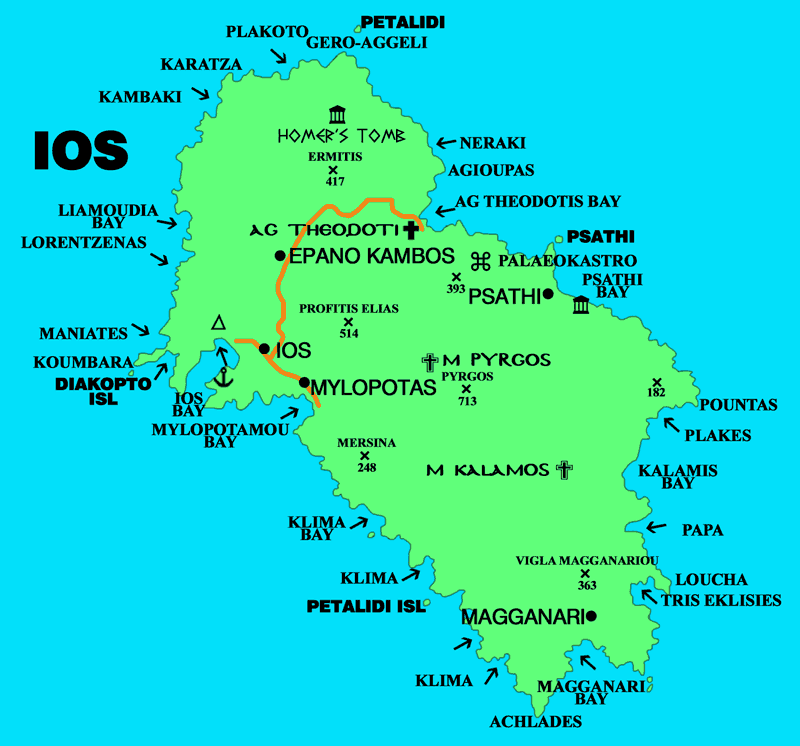 ios grcka mapa those who wander: Greek Islands ios grcka mapa