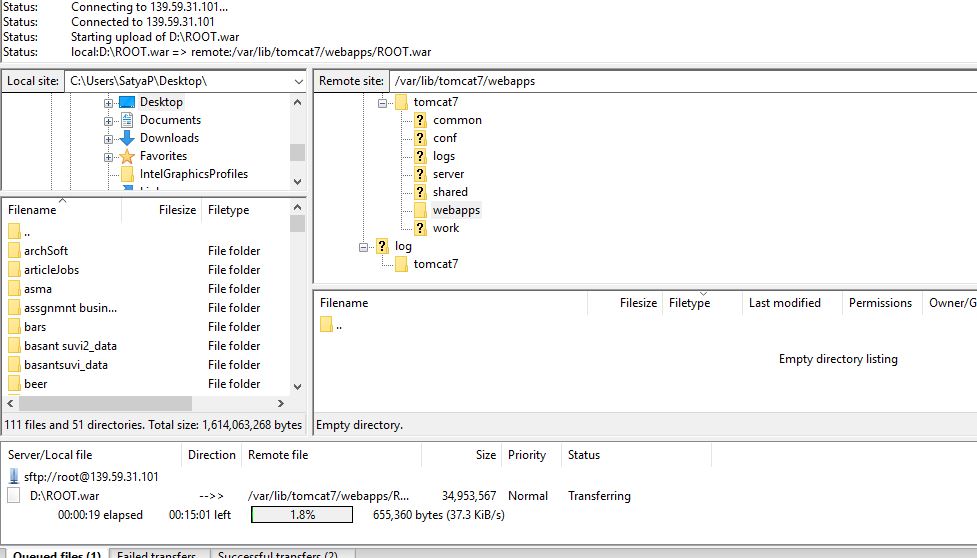 Vivek Chandra Ojha's blog How to deploy "WAR" file using putty