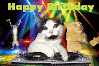 Gif de happy birthday con gatos tarjetas con movimiento animadas graciosas chistosas