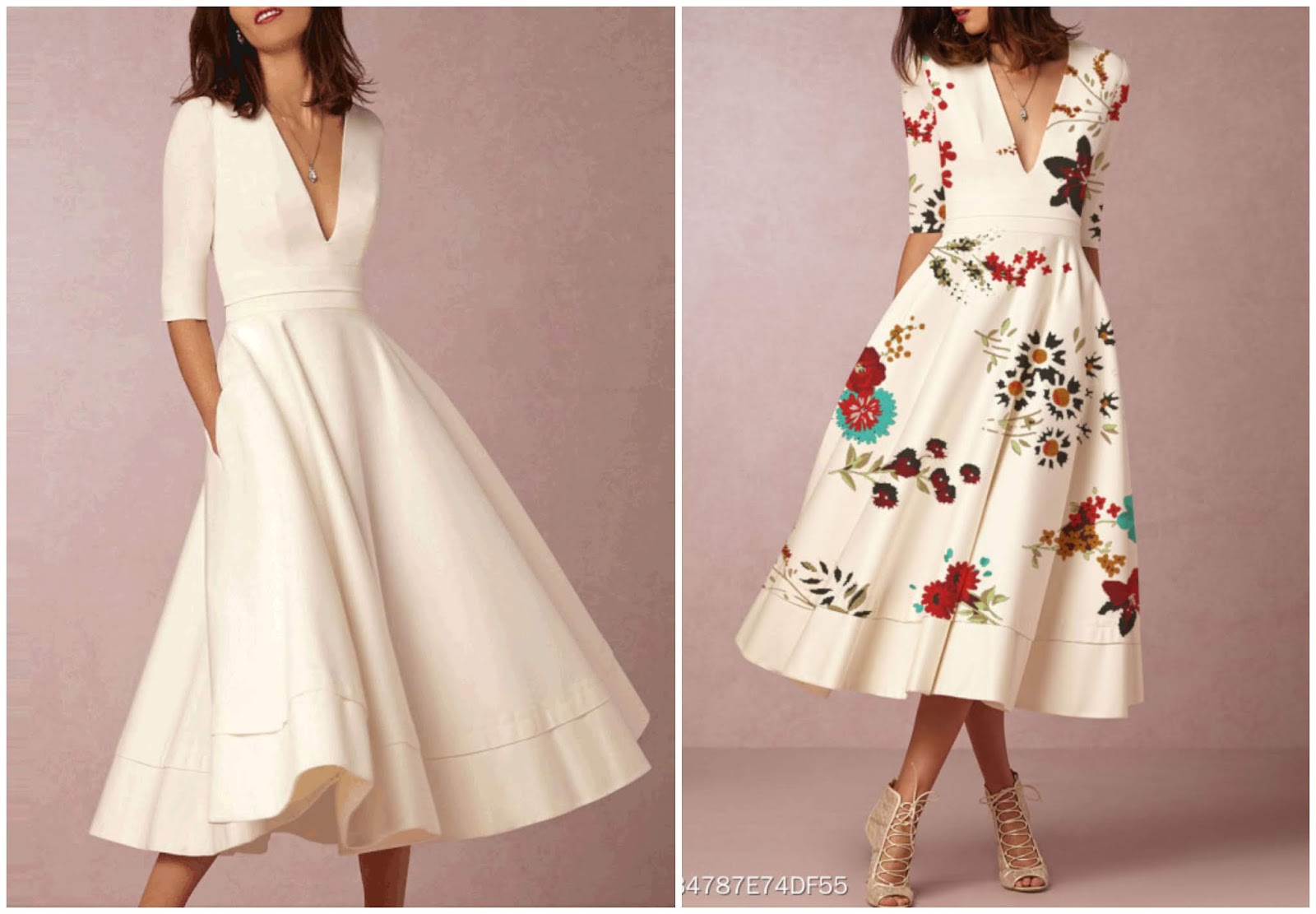 vestido floral midi rodado