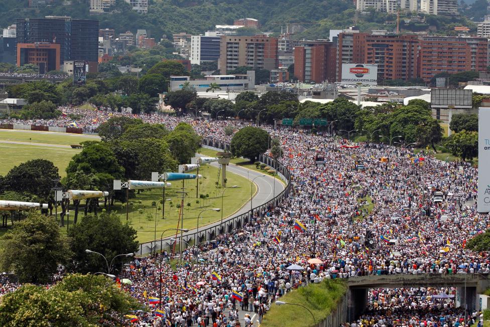 Opposition supporters take part in a rally against Nicolas Maduro ...