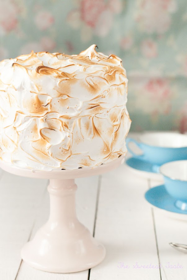 Tarta de naranja, crema y merengue sin gluten 