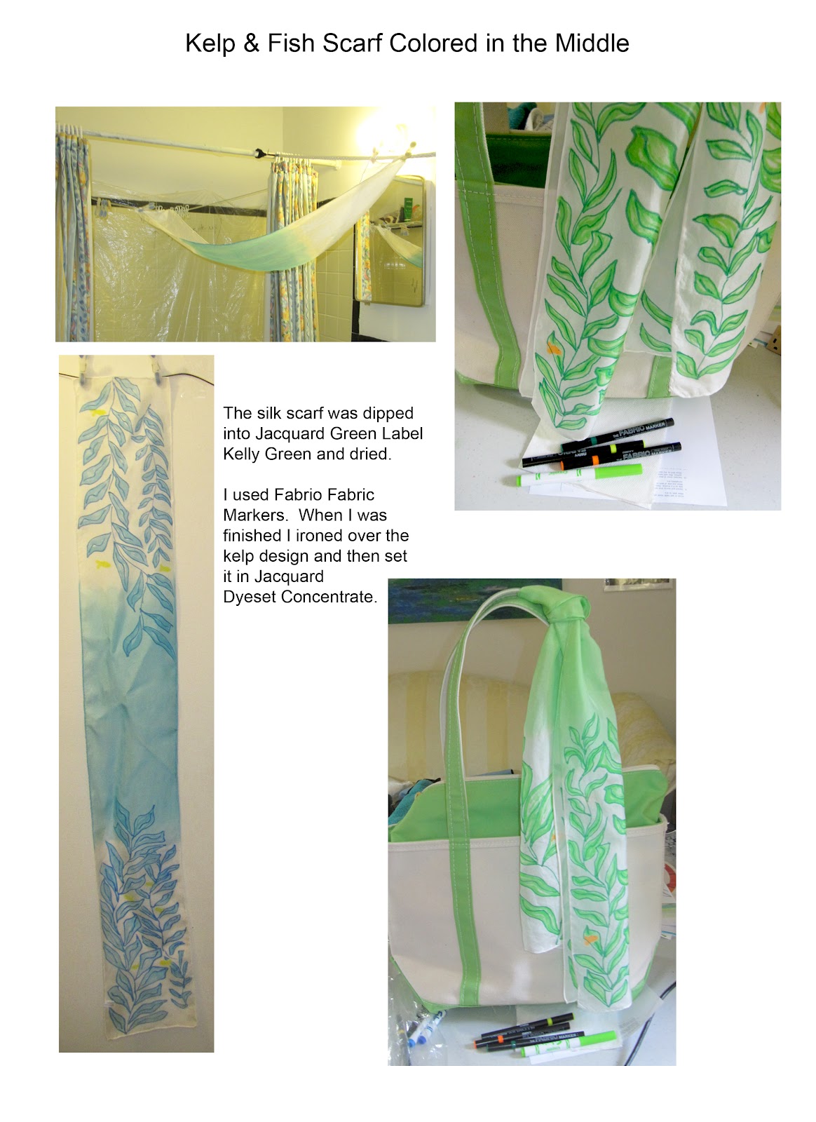 Deborahkatharine Capitol Hill Kelp Design Using Fabric Markers on Silk