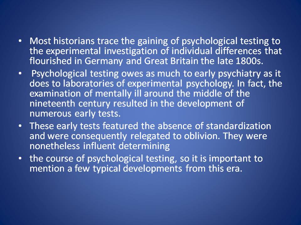 Historical Background of Psychological Test Health with Hamdani