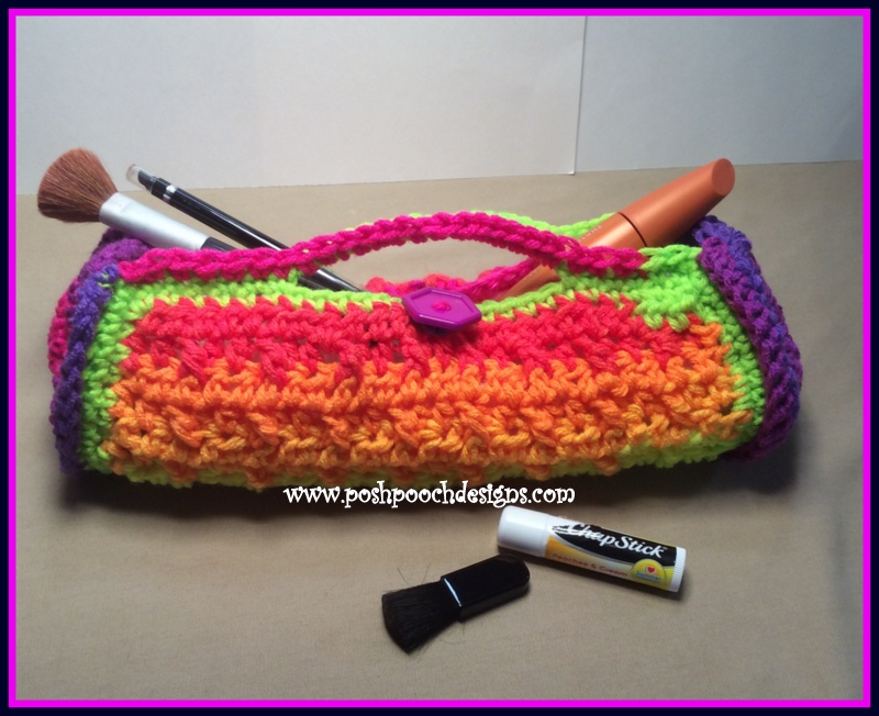 Posh Pooch Designs Cylinder Cosmetic Bag Crochet Pattern
