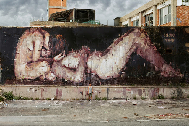 "Piedad" New Street Art Piece By Borondo On the streets of Rome, Italy. 1