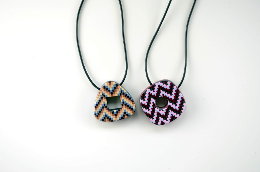 colgantes bargello arcilla polimérica