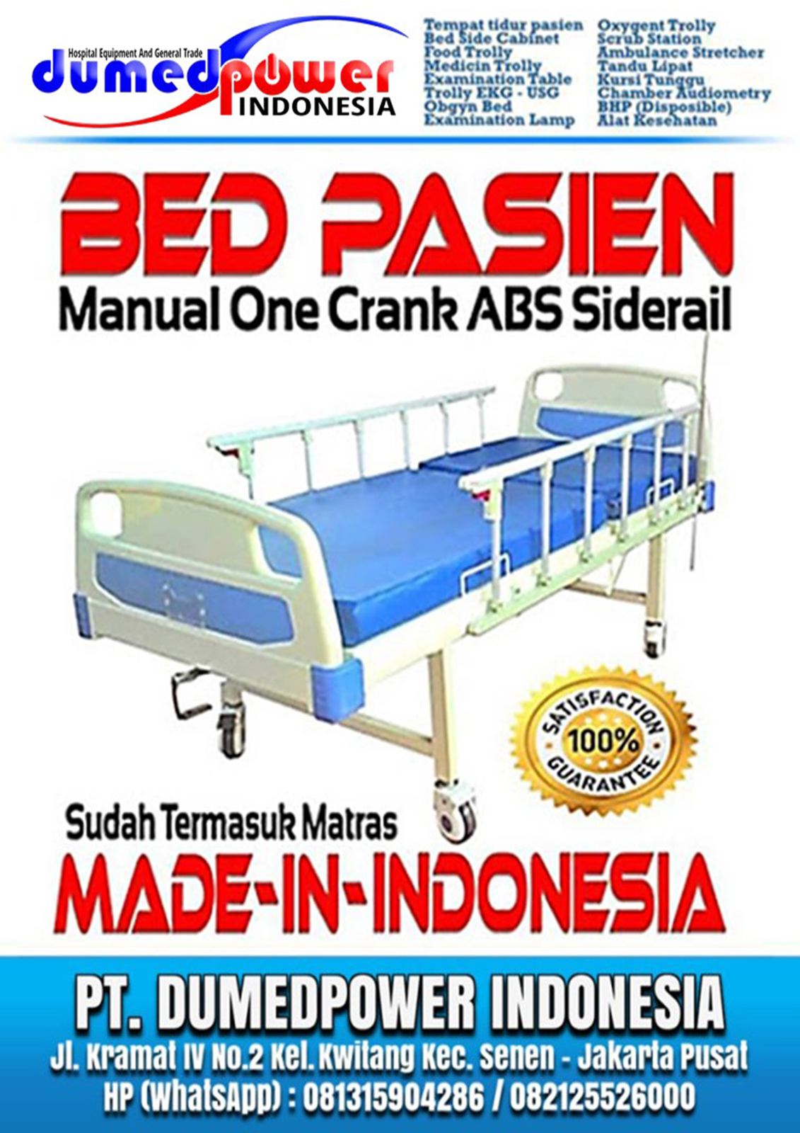 Hospital Bed Furniture Tempat Tidur Pasien Rumah Sakit Furniture