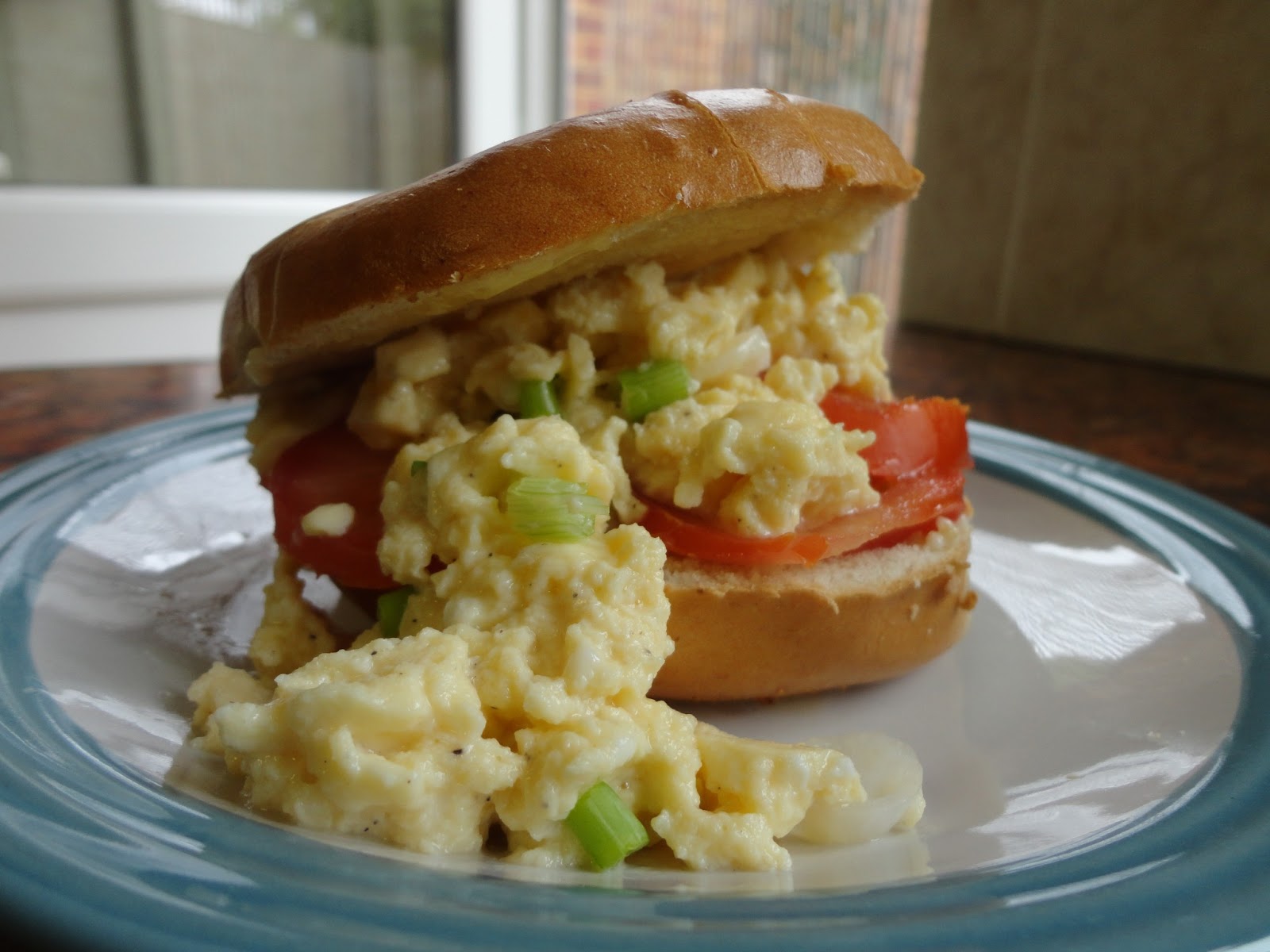 Scrambled Egg and Spring Onion Bagel