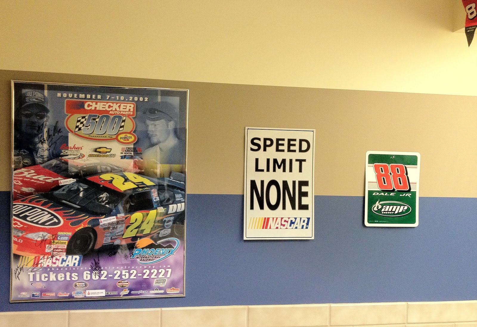 Language of Color and Texture Nascar Themed Bathroom