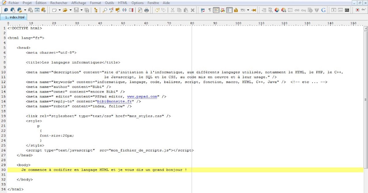 D'un sujet à l'autre HTML balises génériques