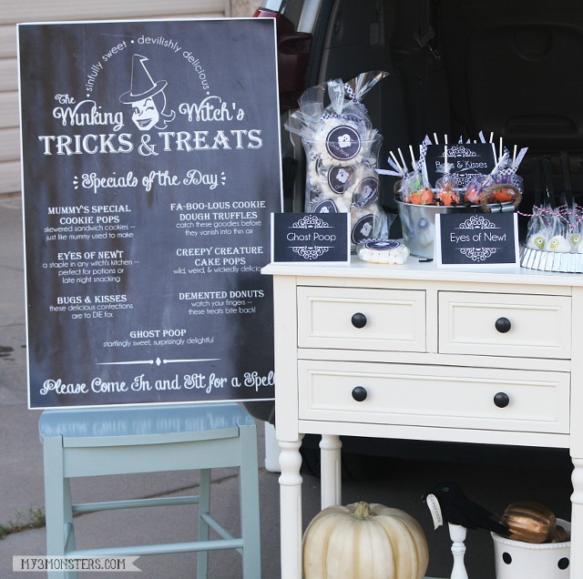The Winking Witch's Tricks and Treats -- a darling tailgate bakery from / to make this year's trunk-or-treat party extra special!