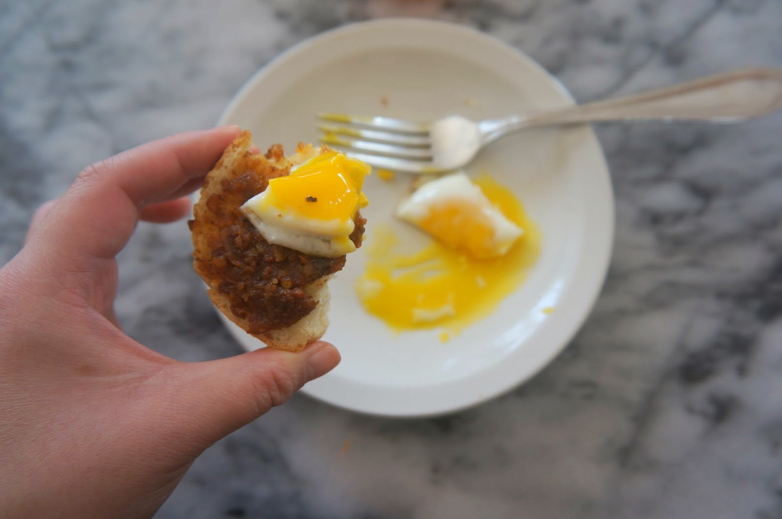 What I Ate Truffle Eggs & Bacon Jam Toast