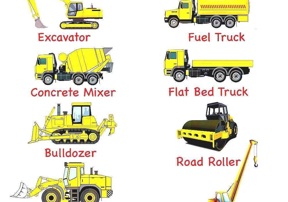 Heavy Equipment - Construction Tools Names