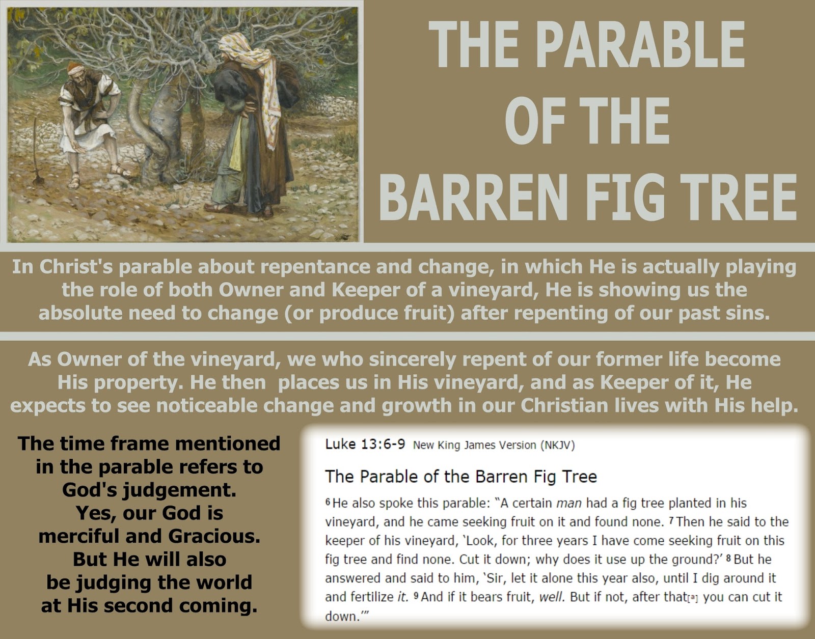 They follow the Lamb wherever He goes The Parable of the Barren Fig