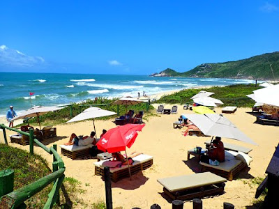 Praia de Mole from Barraco da Mole Restaurant Florianopolis Brazil