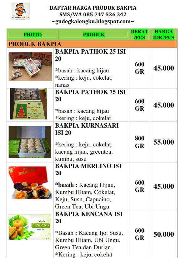 DAFTAR HARGA GUDEGKALENGKU GUDEG KALENG JOGJA