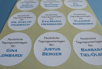 personalisierte Tagungsunterlagen Aufkleber für Unterlagen personalisiert