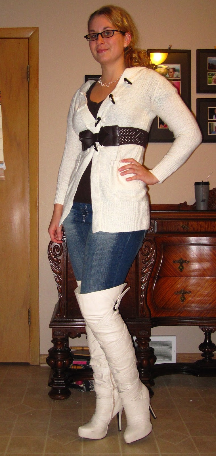 Low-Budget Fashionista Thigh-High Boots As Conservative  -9843