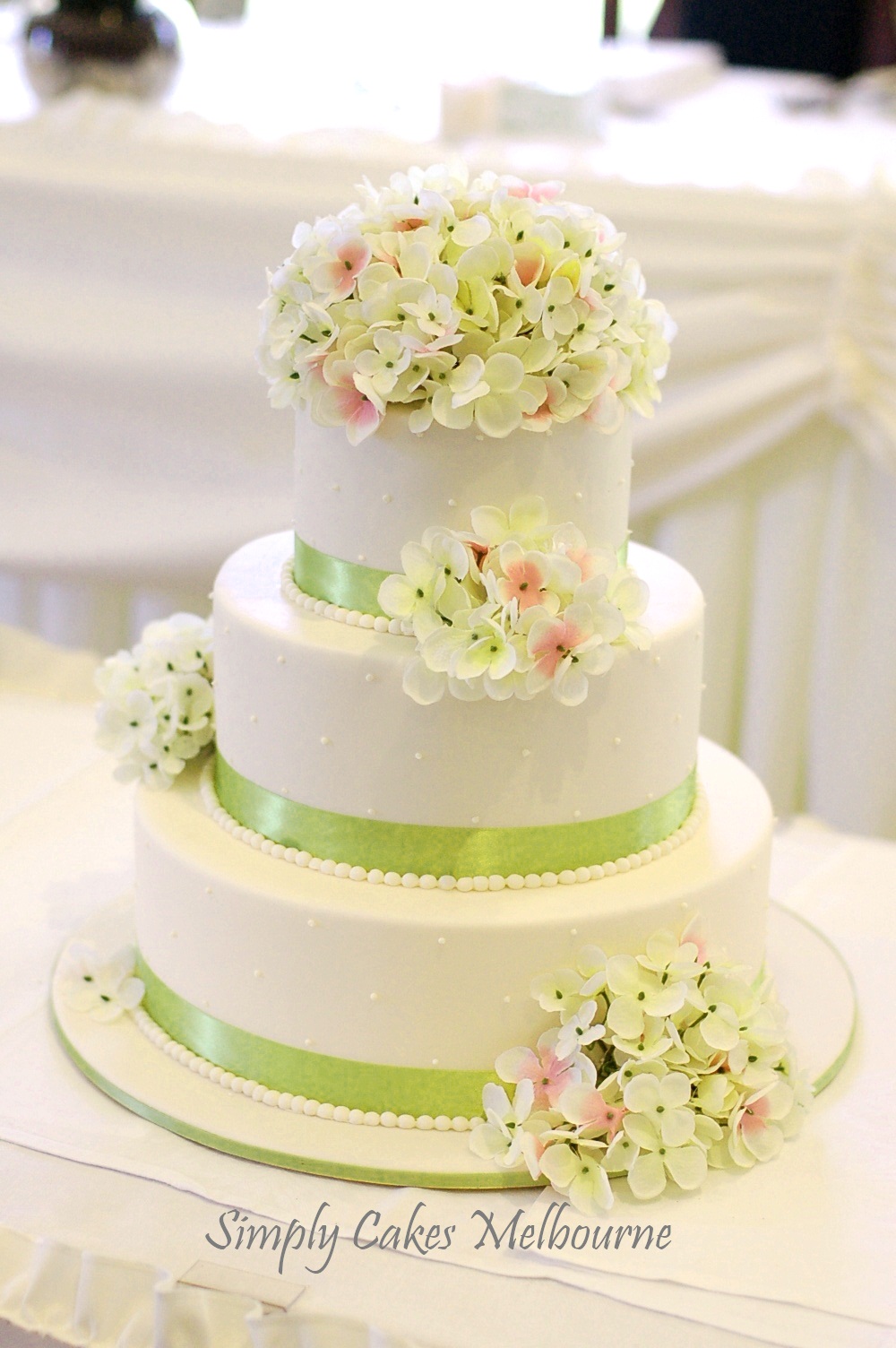 Simply Cakes Melbourne Hydrangea Wedding Cake