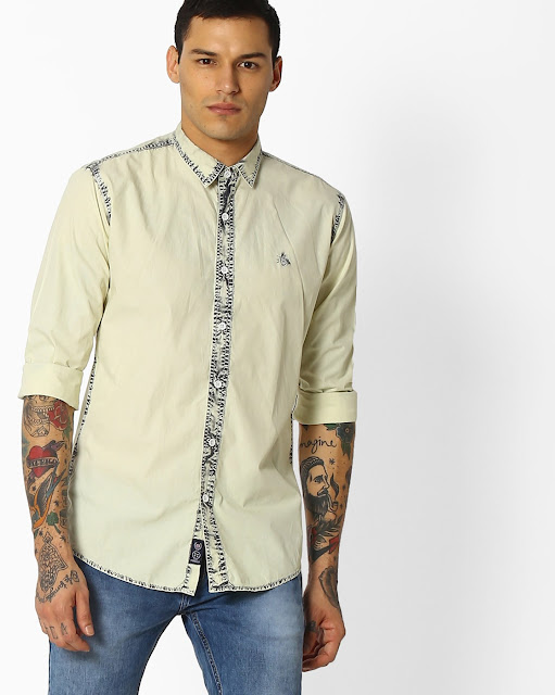 Slim Fit Shirt with Contrast Placket